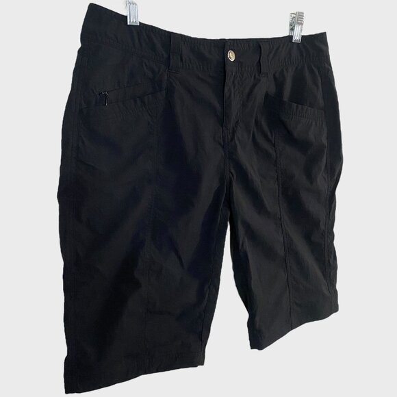 Royal Robbins Discovery Bermuda Shorts Black Women's 10 Hiking Outdoors UPF-50 - Picture 2 of 10